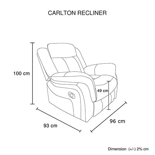 Carlton Recliner 1R Grey Fabric Power Seat Price