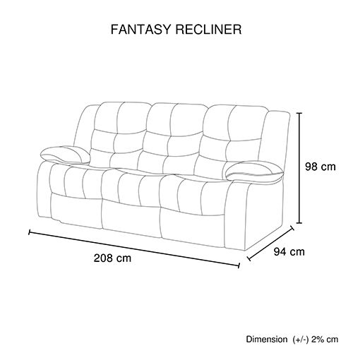 Fantasy Recliner Pu Leather 3R Black Price