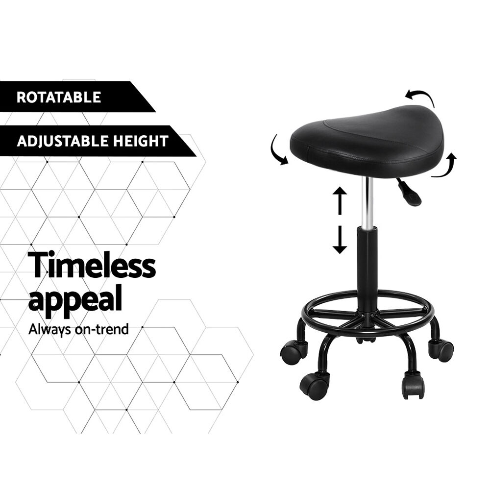 Artiss Salon Stool Saddle Swivel Chair Price