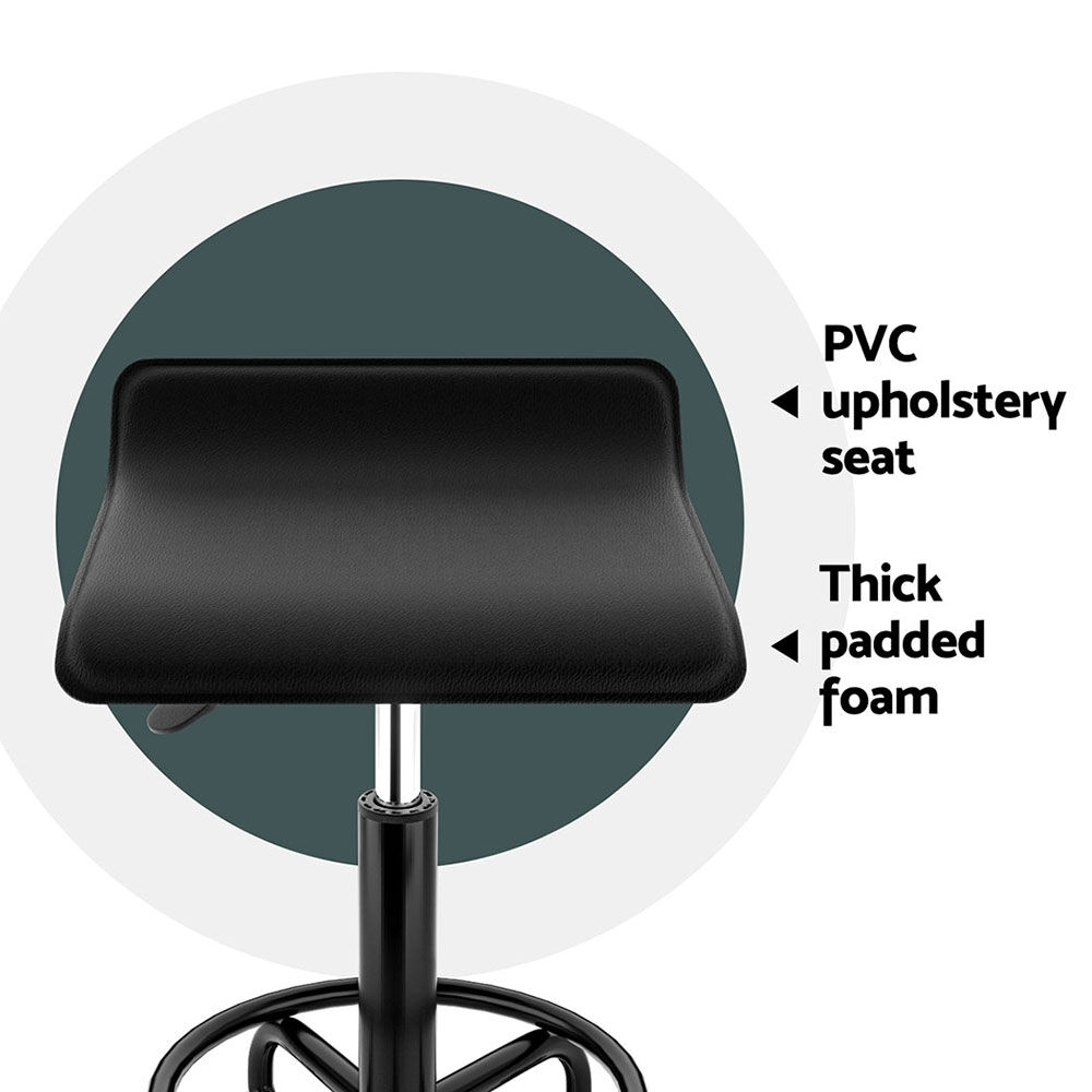 Artiss Salon Stool Square Swivel Chair Black Price