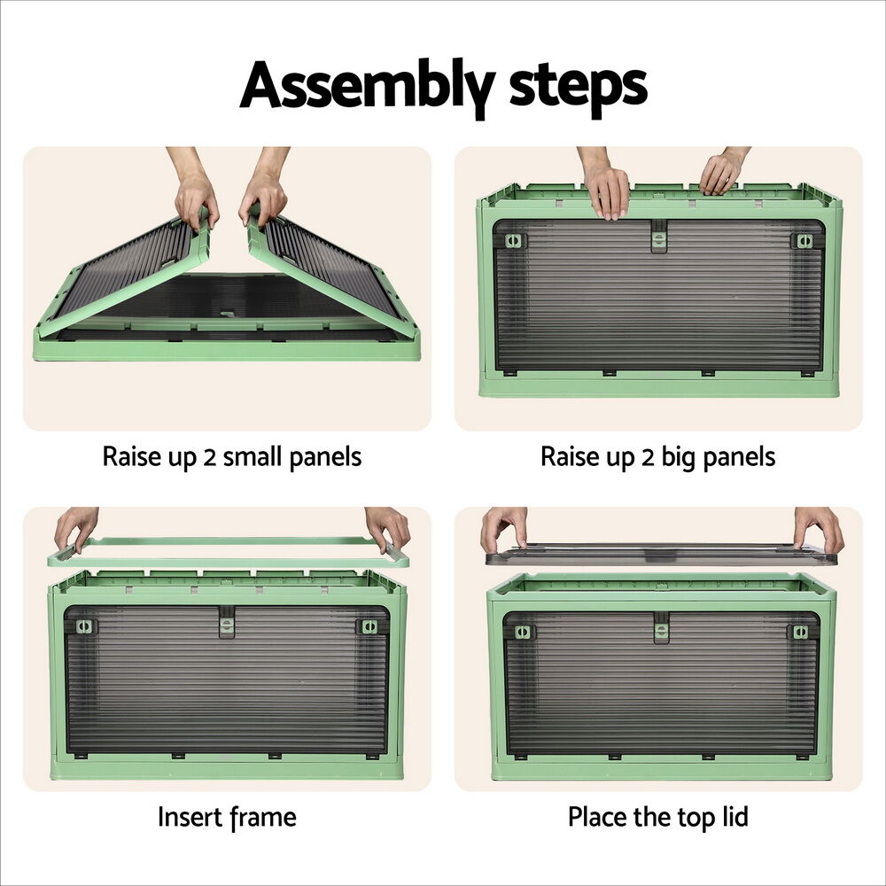 Artiss Storage Box Container Foldable Stackable 5 Sides Open Transparent 140L Price