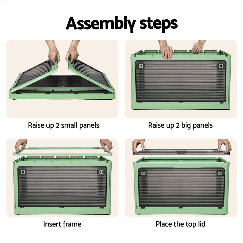 Storage Container Foldable Stackable Large 5 Sides Open Transparent 82L Price