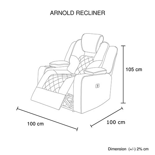 Arnold Recliner Rhino Leather 3R+1R+1R Black Price