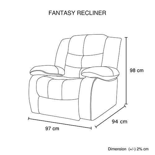 Fantasy Recliner PU Leather 3R+1R+1R Black Price