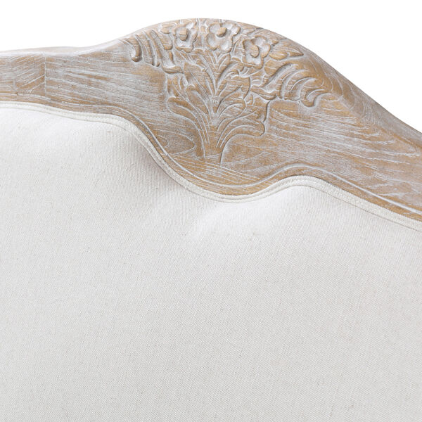 Oak Wood White Washed Finish Rolled Armrest 3+2 Seater Sofa Set Linen Fabric Price