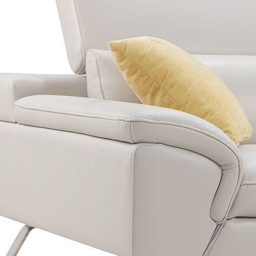 Marina 5 Seater Leatherette Corner Sofa with Chaise in Cream Colour Price