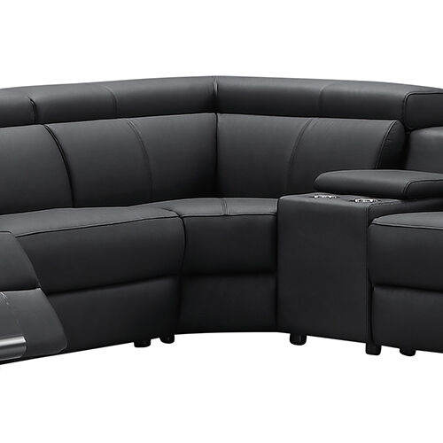 Washington Real Leather Sofa With PVC Black Colour Price