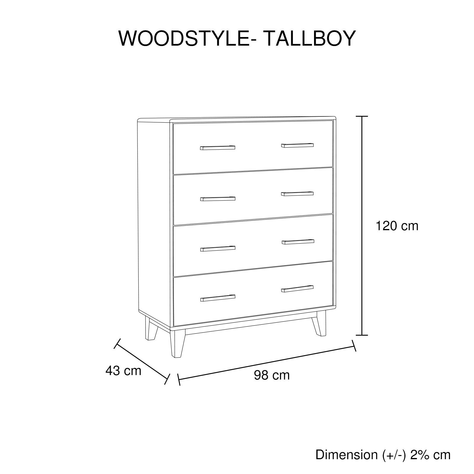 Woodstyle Tallboy Antique Light Brown Price