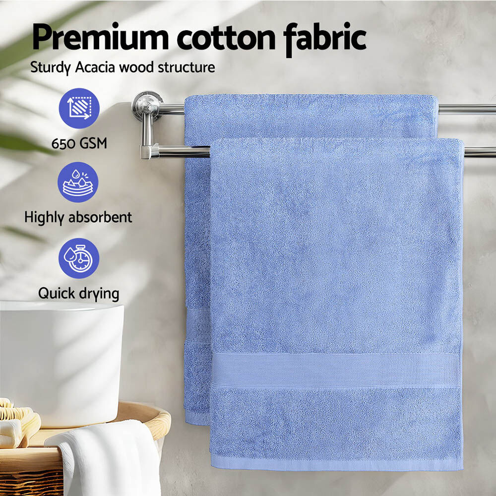 2 Pack Bath Sheets Set Cotton Extra Large Towel Blue Price