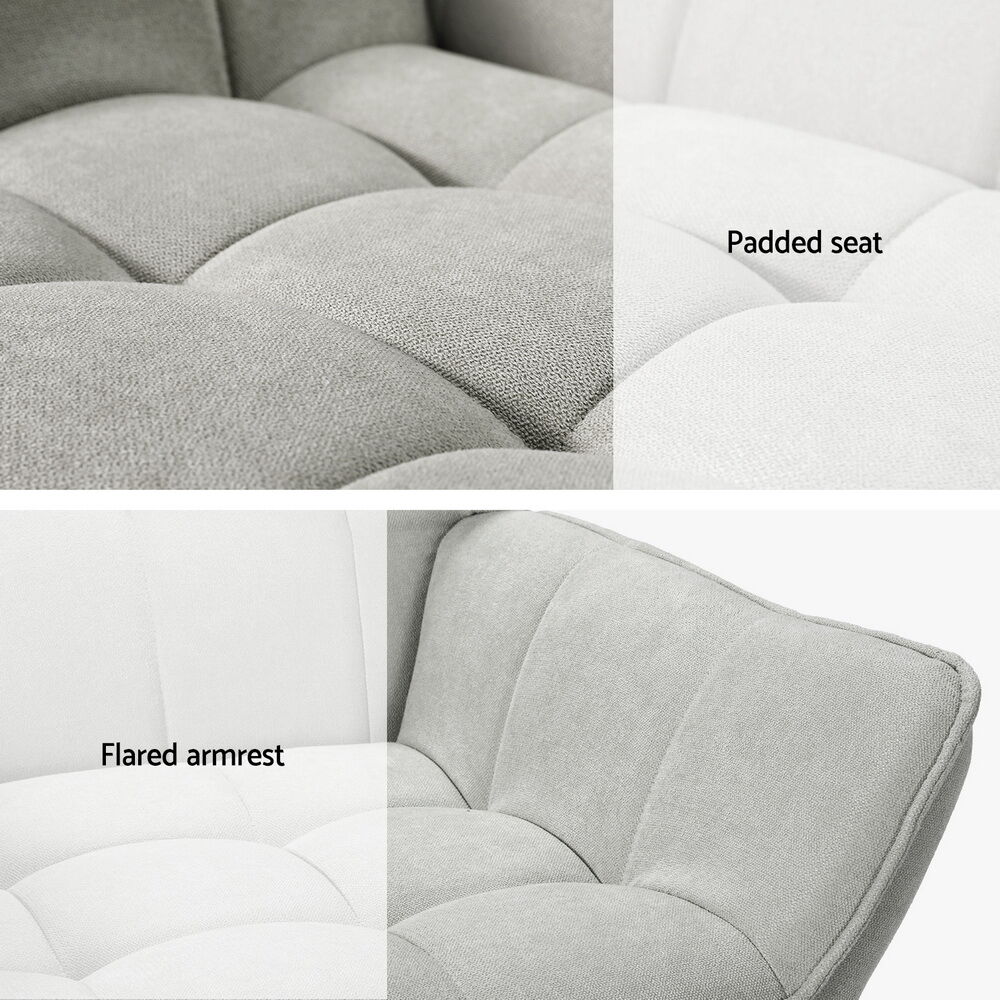 Artiss Armchair Lounge Chair Accent Chairs Sofa Linen Fabric Cushion Seat Grey Price