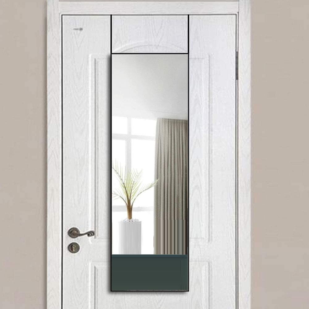 Full-Length Mirror Long Standing for Bedroom and Bathroom (106 x 35 cm, Black) Price