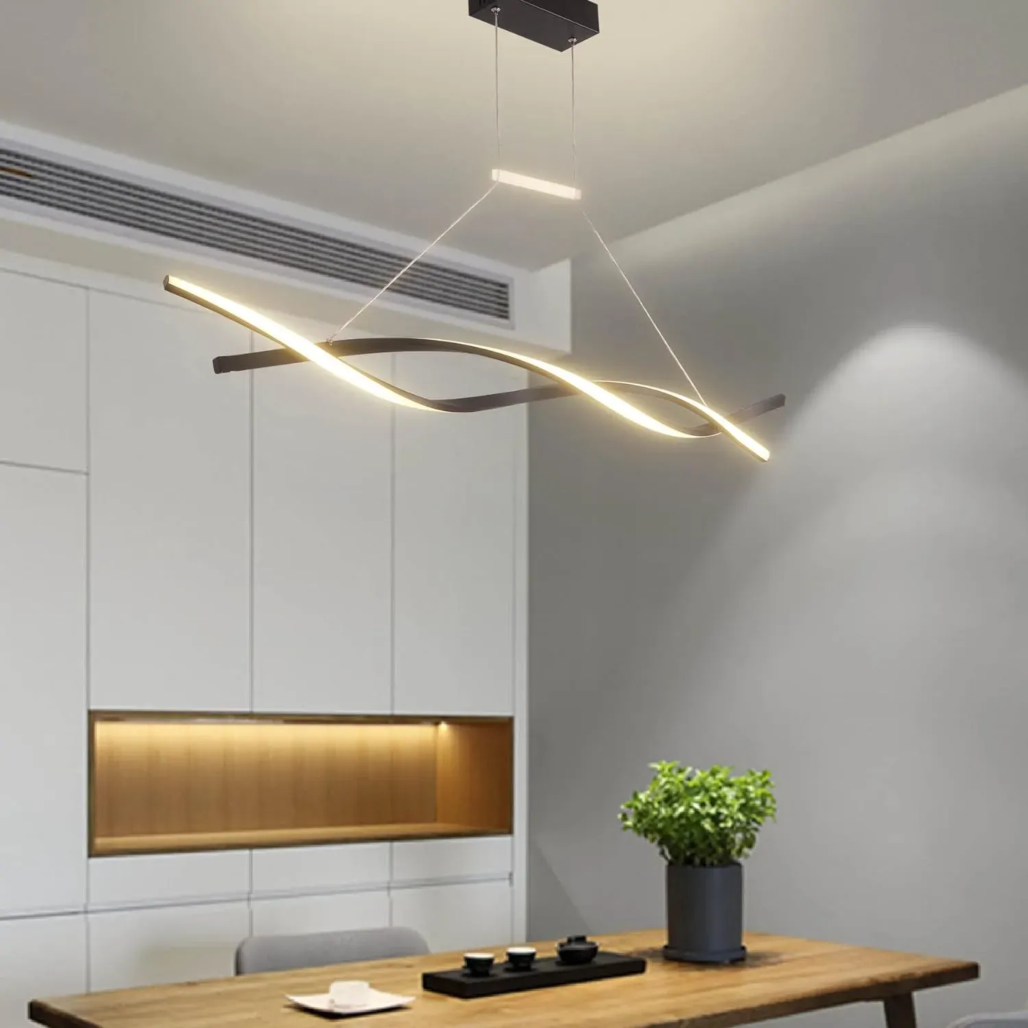 Modern LED Chandelier Lighting Lamps Bedroom Kitchen (Black, L80cm Pendant) Price