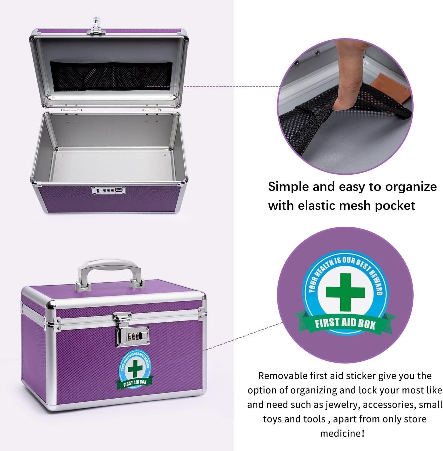 Locking Combination Medicine Box (Purple/Medium) Price