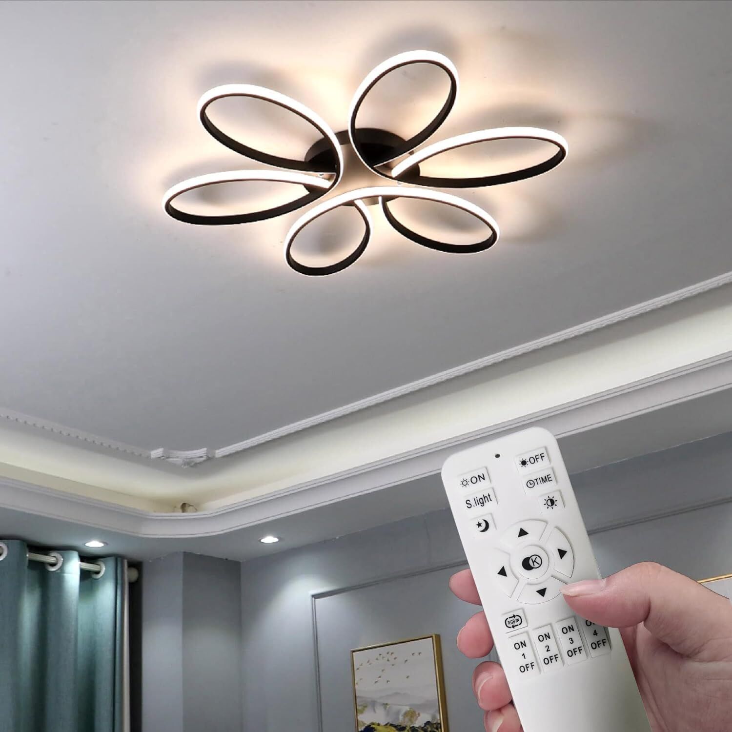 Modern LED Chandelier Flush Mount Lamp Remote Control (60cm) Price