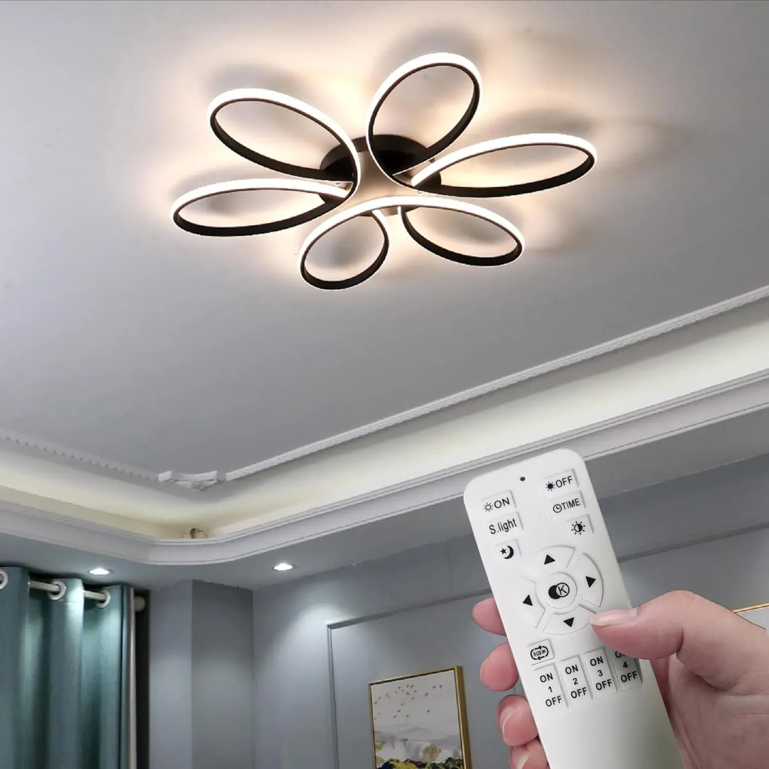 Modern LED Chandelier Flush Mount Lamp Remote Control (60cm) Price
