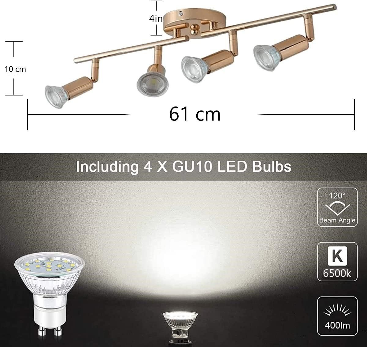 Modern 4-Light Track Lighting Kit LED (Gold) Price