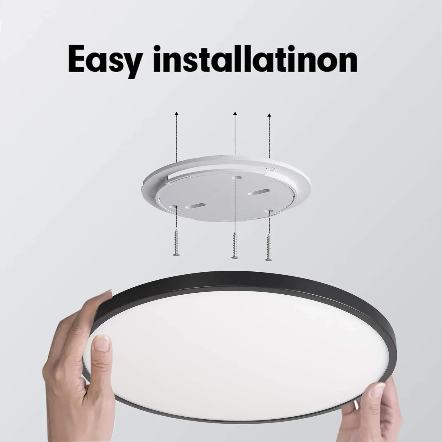 LED Ceiling Light Fixture, Natural Light, 28W 4500K ,Black Price