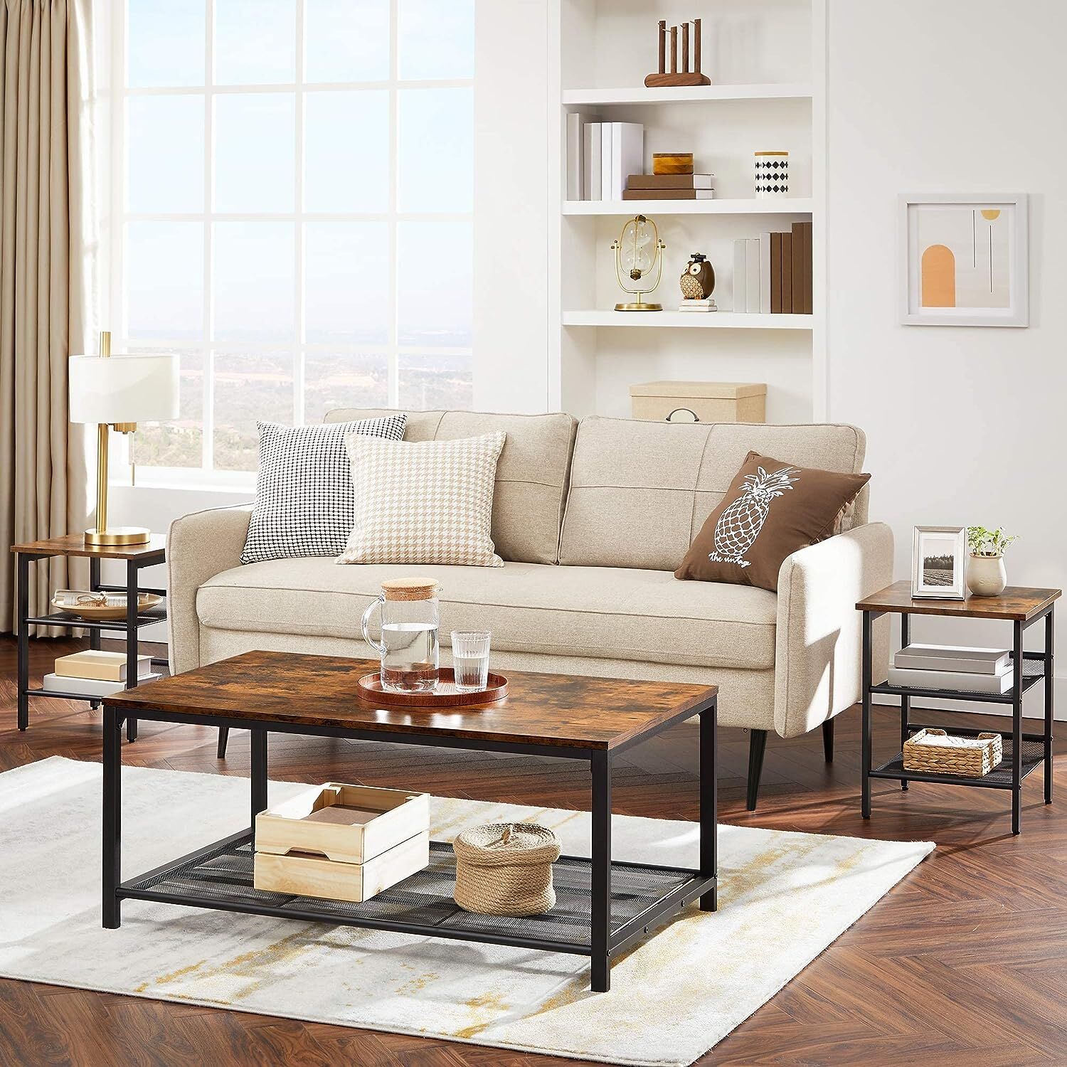 End Table Industrial Side Table Mesh Shelves Price