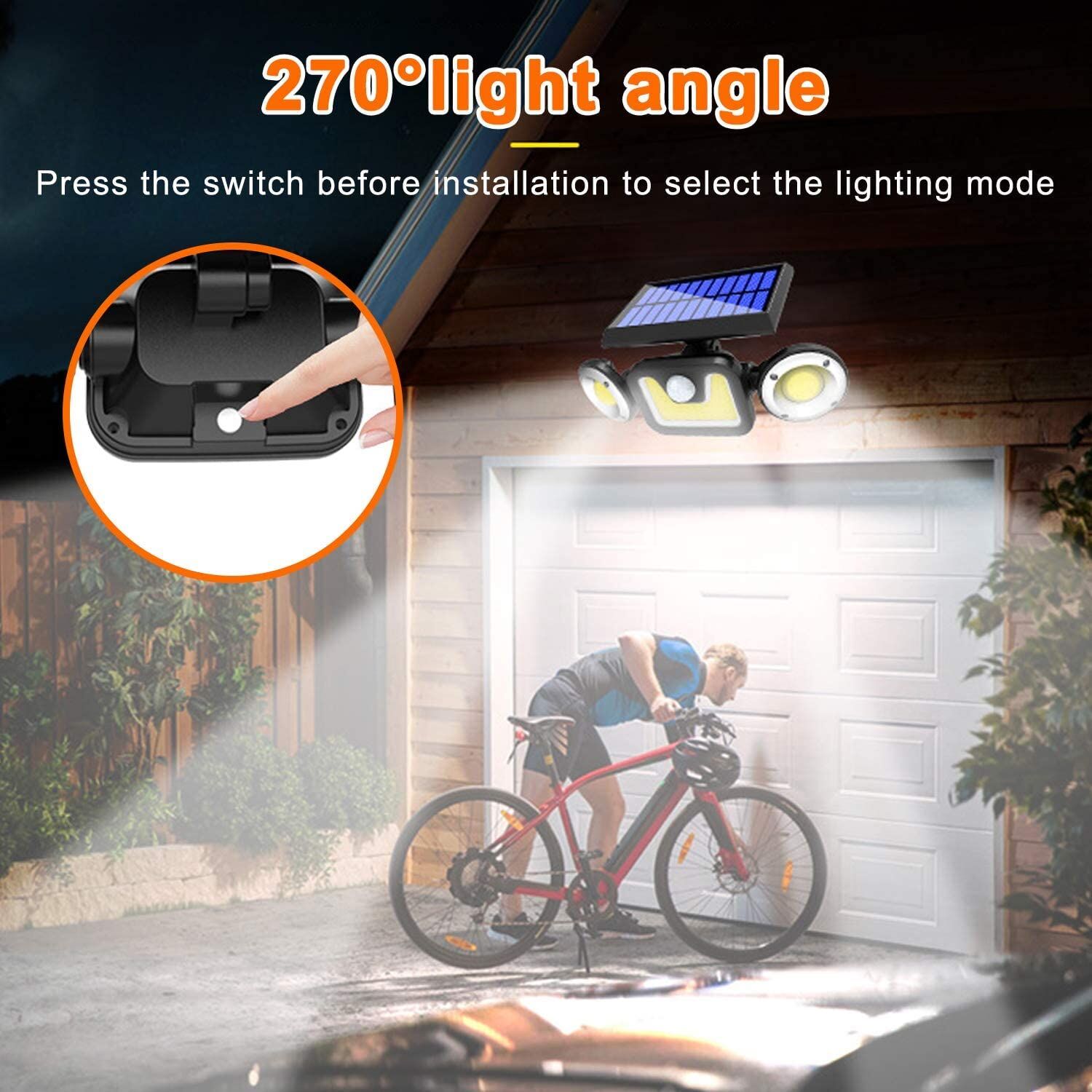 Outdoor Solar Lights with 3 Adjustable Head for Porch Garden Patio Price