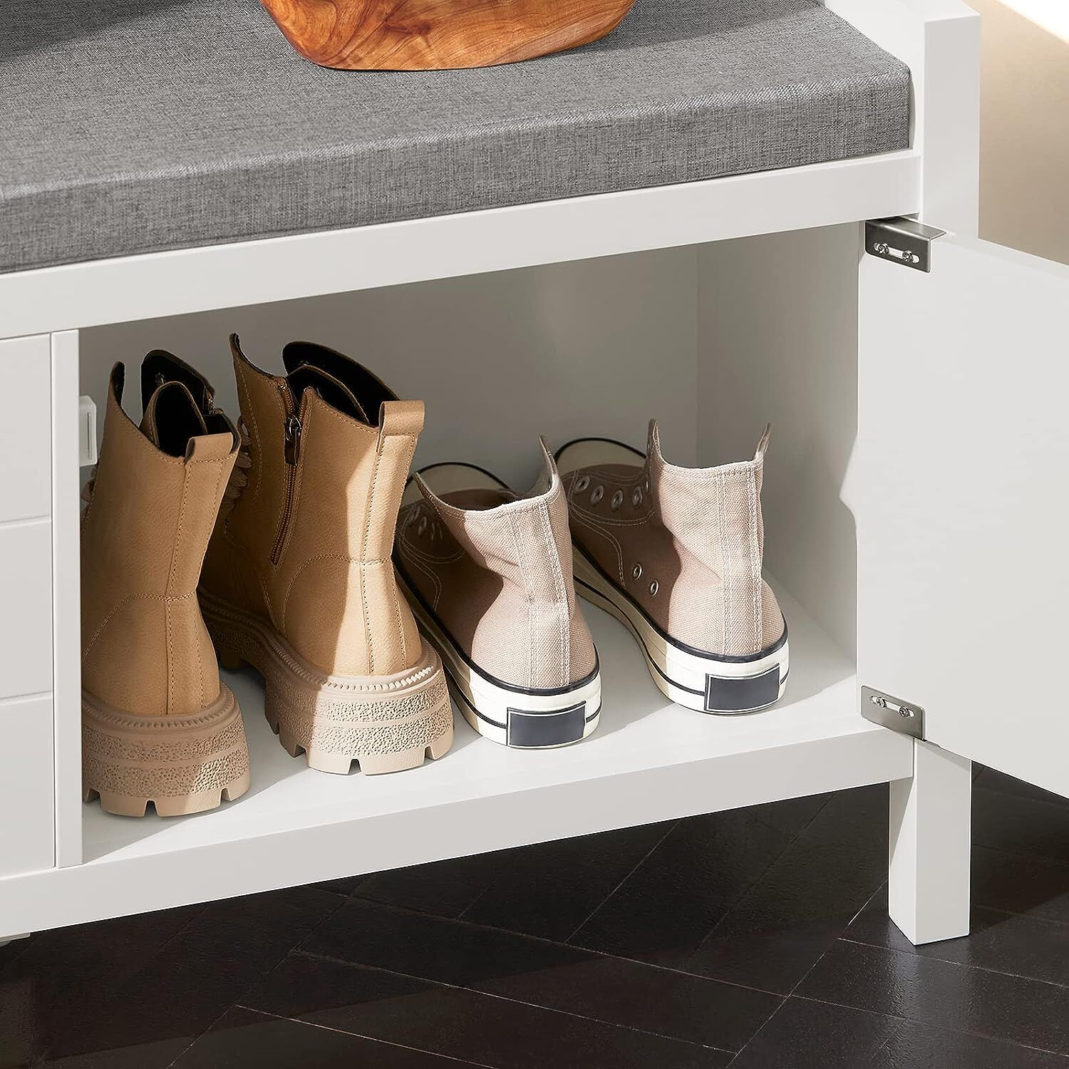 Shoe Bench Shoe Rack Cabinet Hallway, White Price