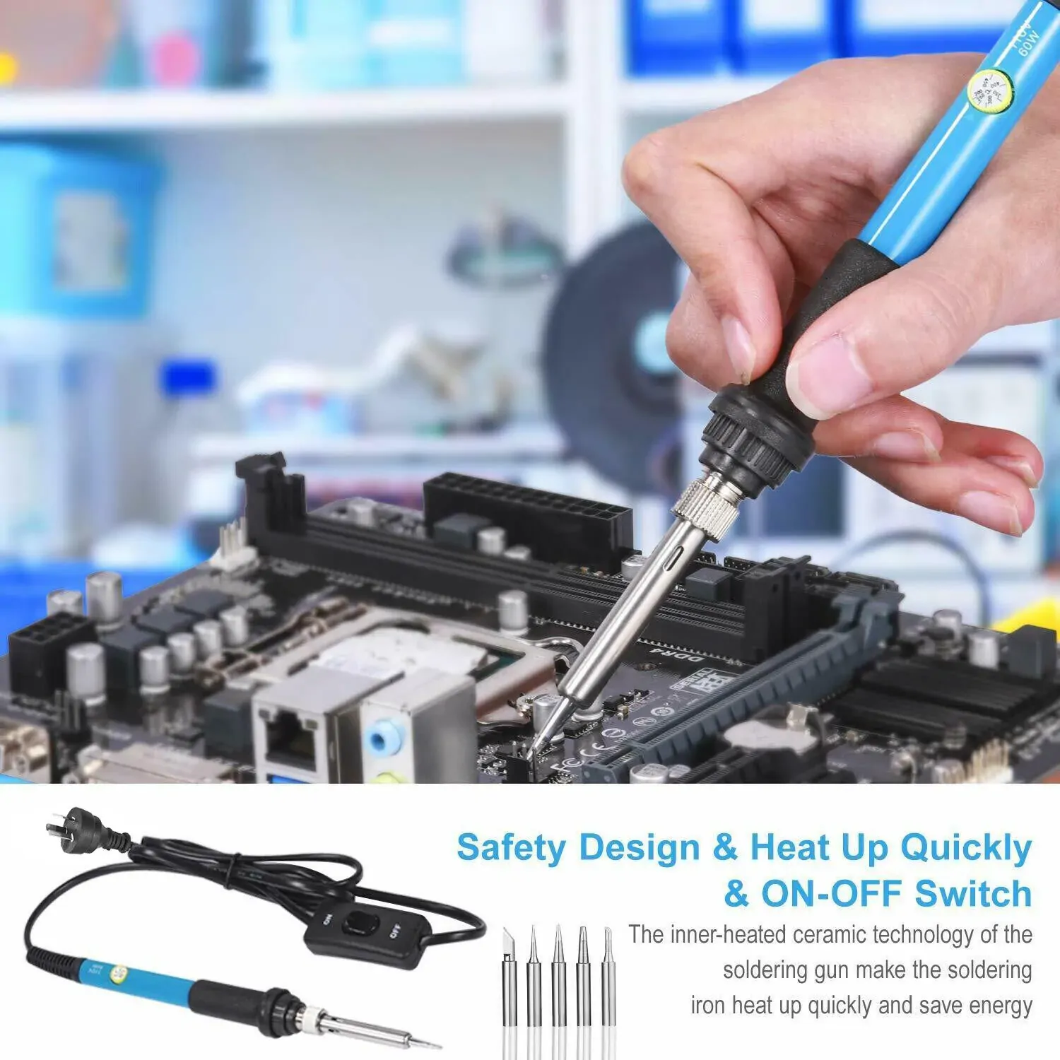 60W Soldering Iron Kit Welding Solder Station Wire Desoldering Pump Multimeter Price