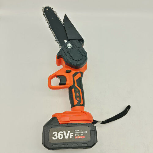 6" Mini Orange Cordless Electric Chainsaw 2X Battery-Powered Wood Cutter Rechargeable Price