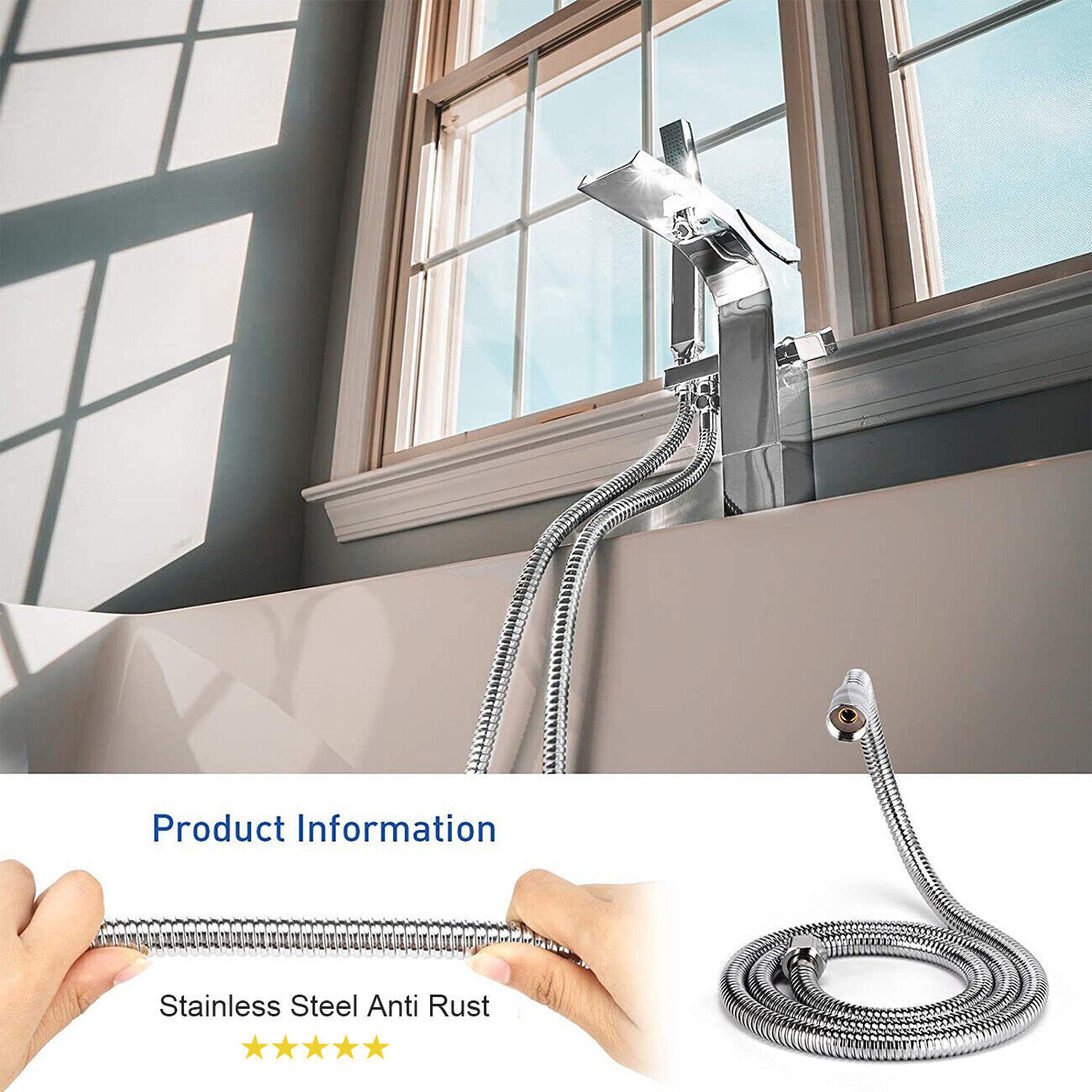 5 FT Handheld Shower Head Hose 1.5m Bathroom Stainless Steel Shower Water Tube Price