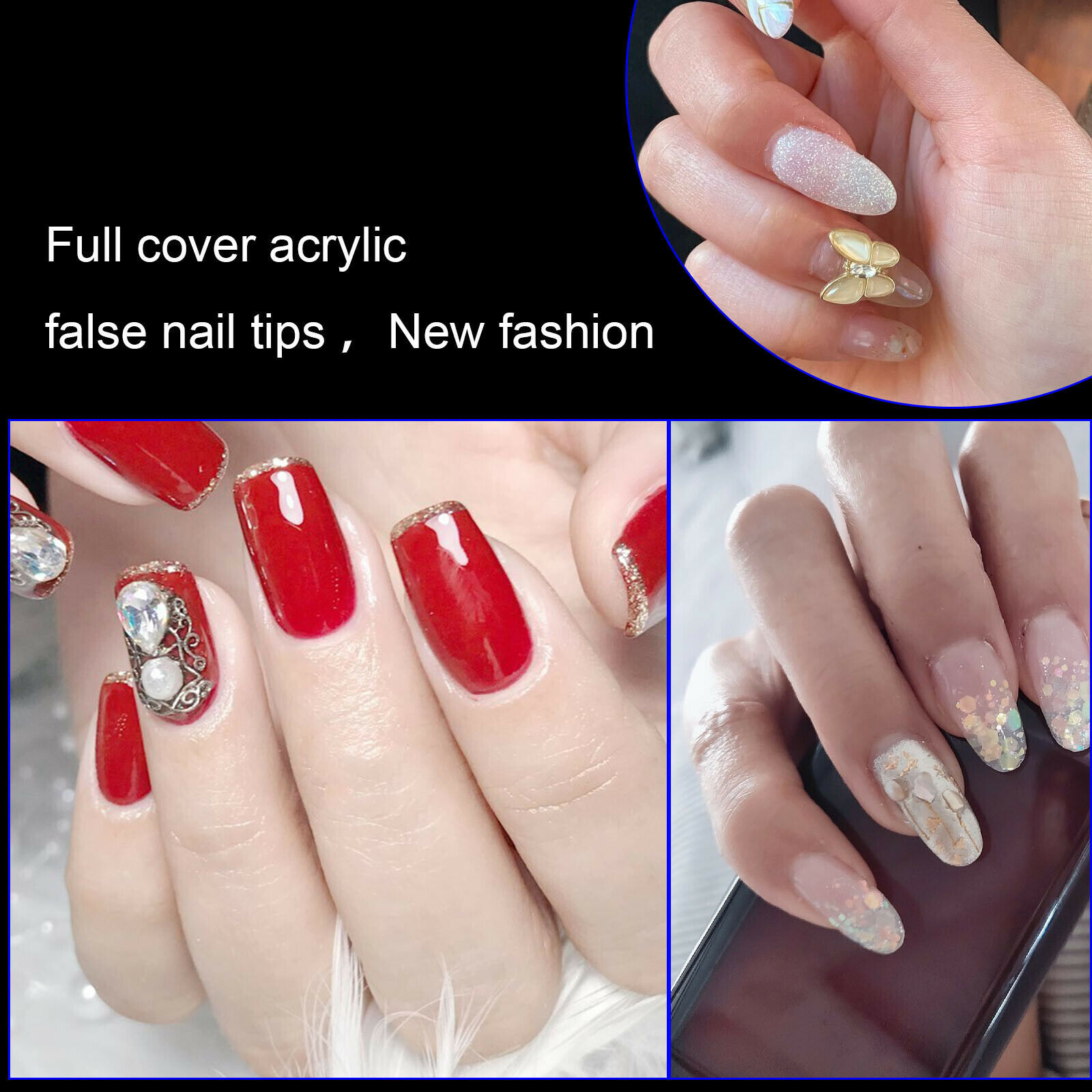 500Pcs Fake French Nail Tips White Clear Stiletto False Gel Pointy Art Acrylic Price