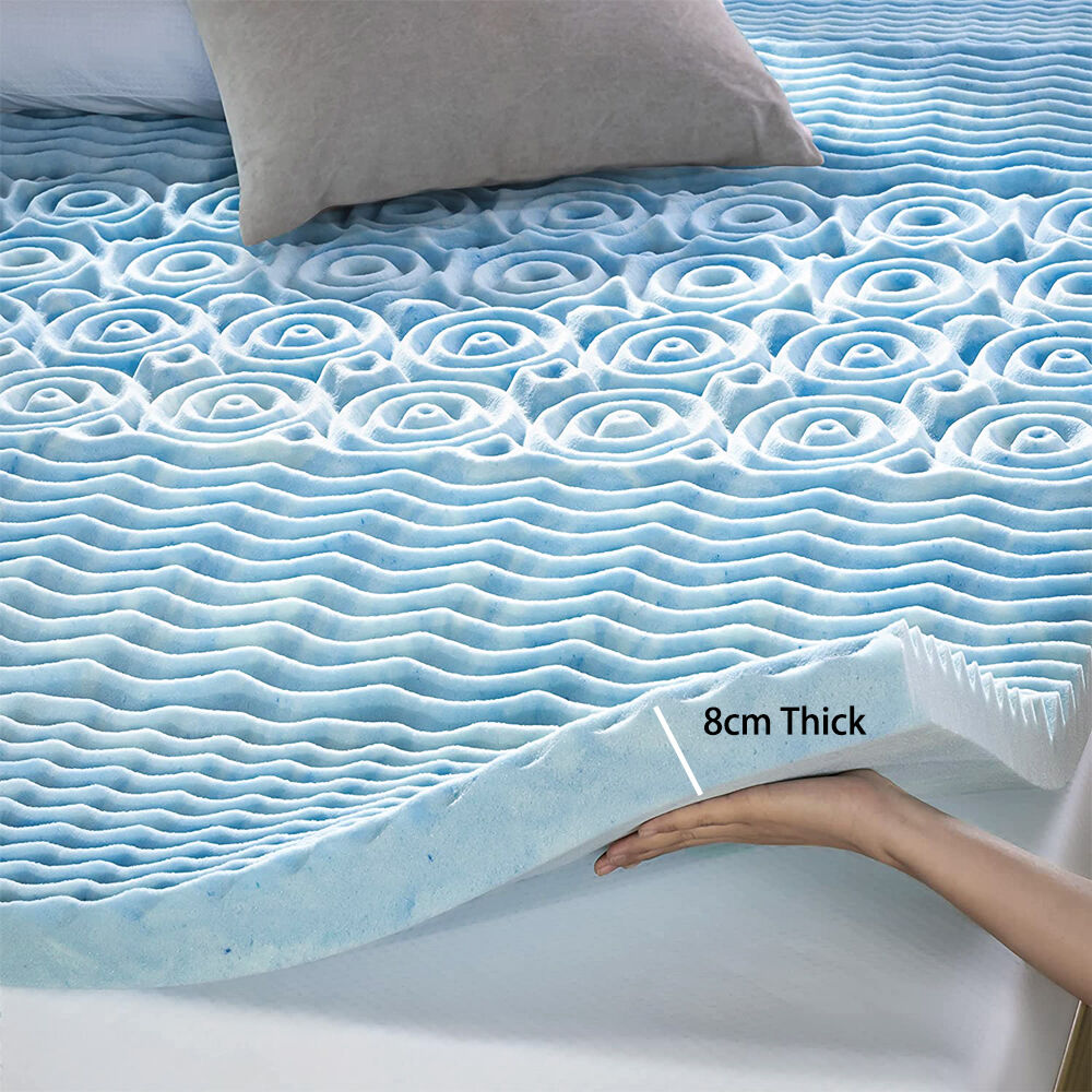 7 Zone Memory Foam Topper Mattress Toppers Cool Gel Pad Mat Medium Firm 8cm Thick 183cm x 203cm Price