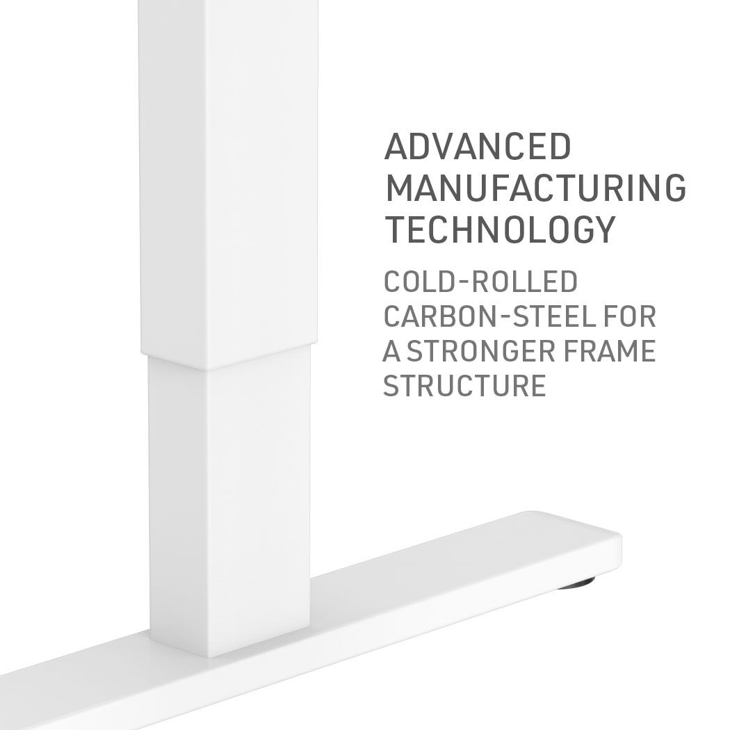 Sit To Stand Up Standing Desk, 120x60cm, 72-118cm Electric Height Adjustable, 70kg Rated, White/White Frame Price