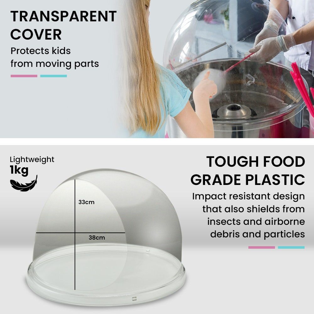 EUROCHEF 1000W Commercial Cotton Candy Machine Fairy Floss Maker with Transparent Shield Price