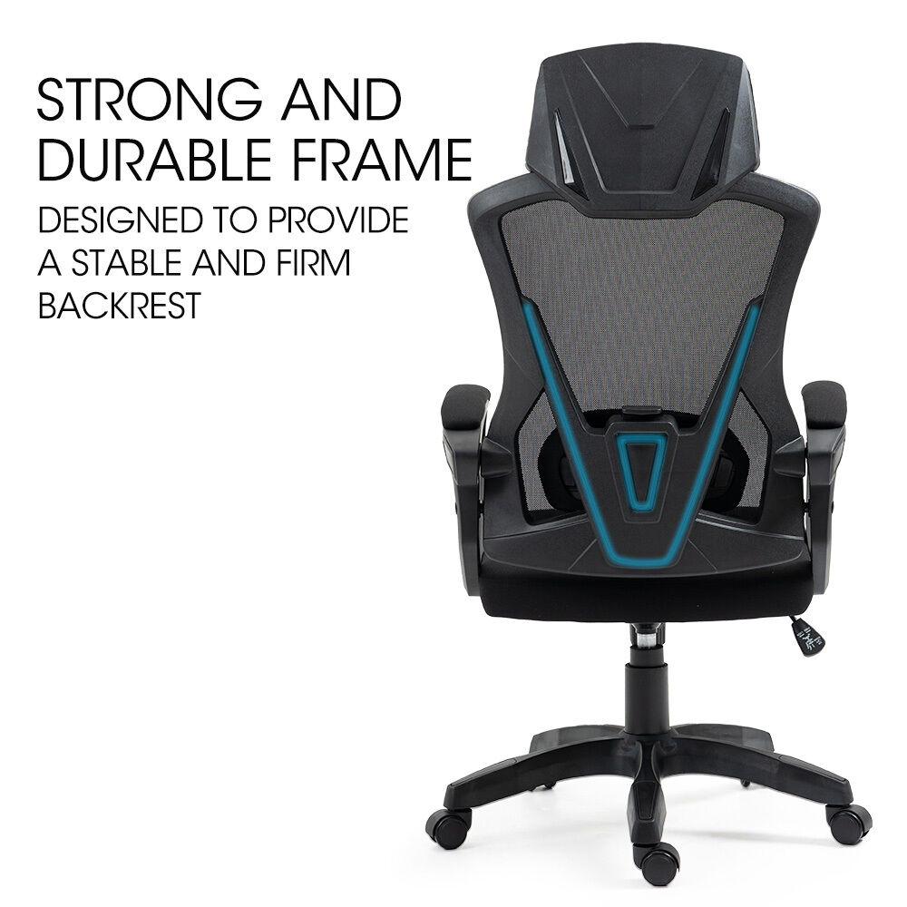 FORTIA Ergonomic Office Desk Chair, Height Adjustable Lumbar Support, Mesh Fabric, Headrest, Black Price