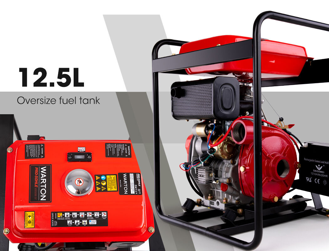 WARTON 2" 8HP Diesel High Pressure Water Pump Fire Fighting Irrigation Farm 2 Inch Price