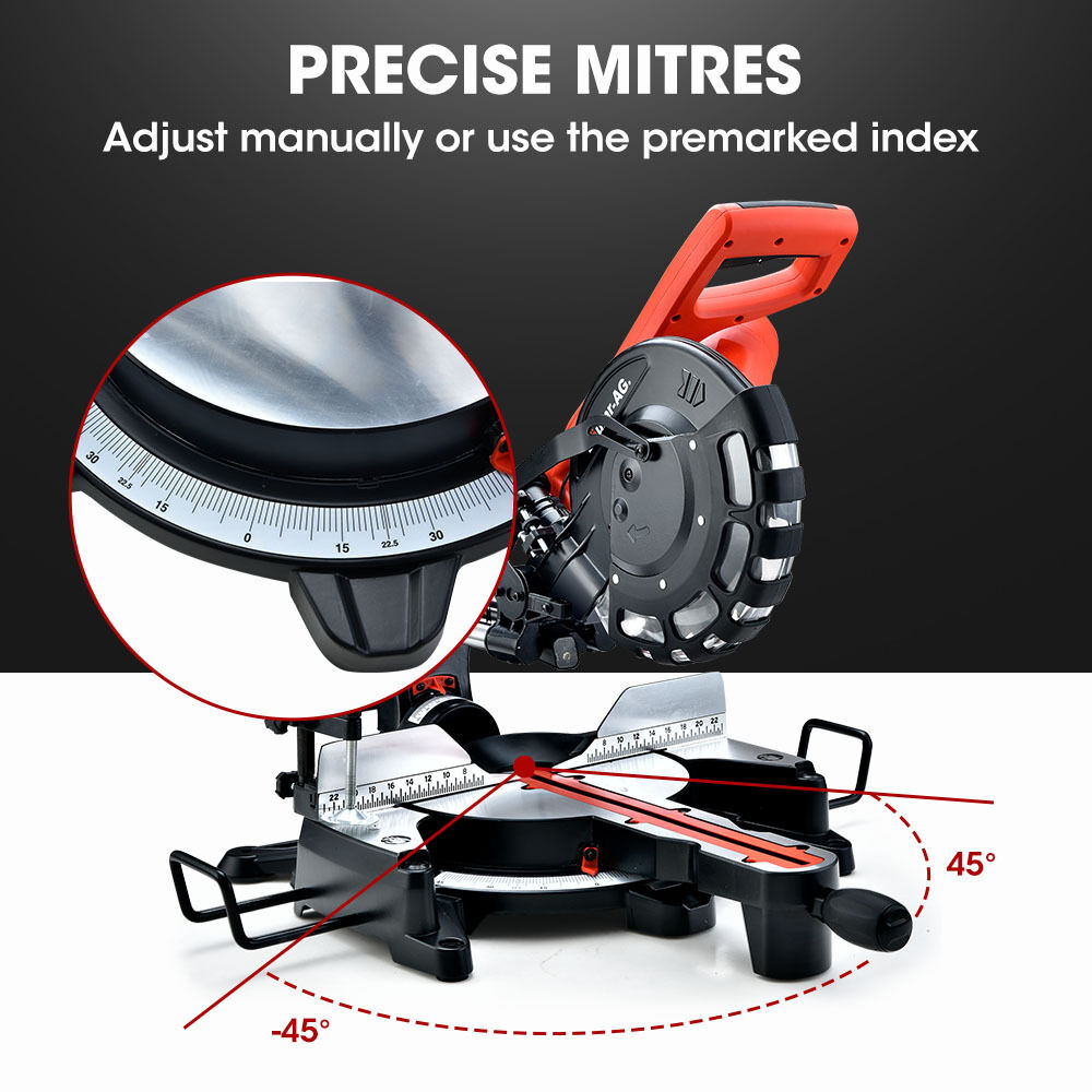 BAUMR-AG 254mm Sliding Compound dual Mitre Drop Saw and Adjustable Stand Combo Price