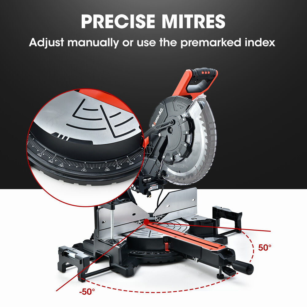 BAUMR-AG 305mm Dual Bevel Sliding Compound Mitre Drop Saw and Adjustable Stand Combo Price