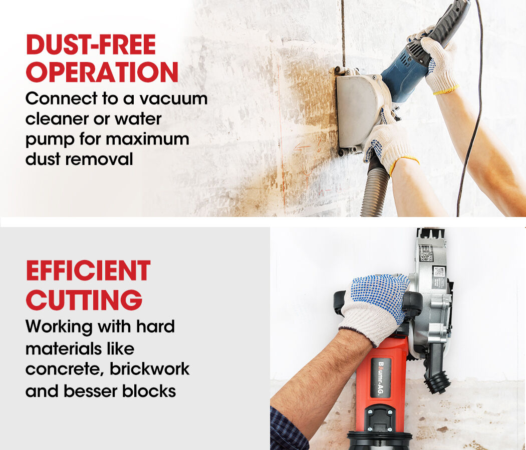 BAUMR-AG Wall Chaser and Vacuum Combo Concrete Chasing Machine Dust Collector Price