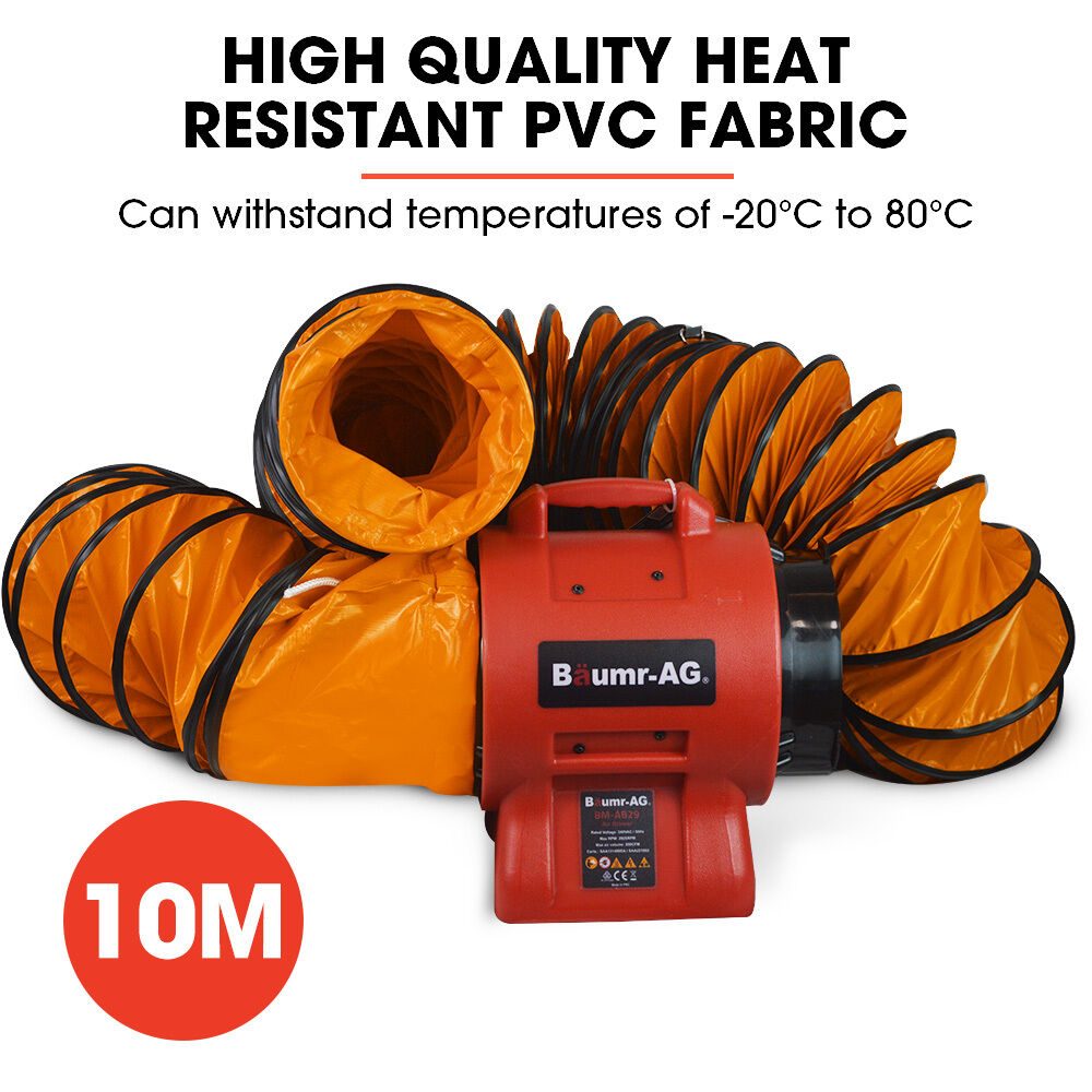 Baumr-AG 300mm (12 inch) Portable Axial Air Mover Blower Fan with 10m Ventilation Duct Price