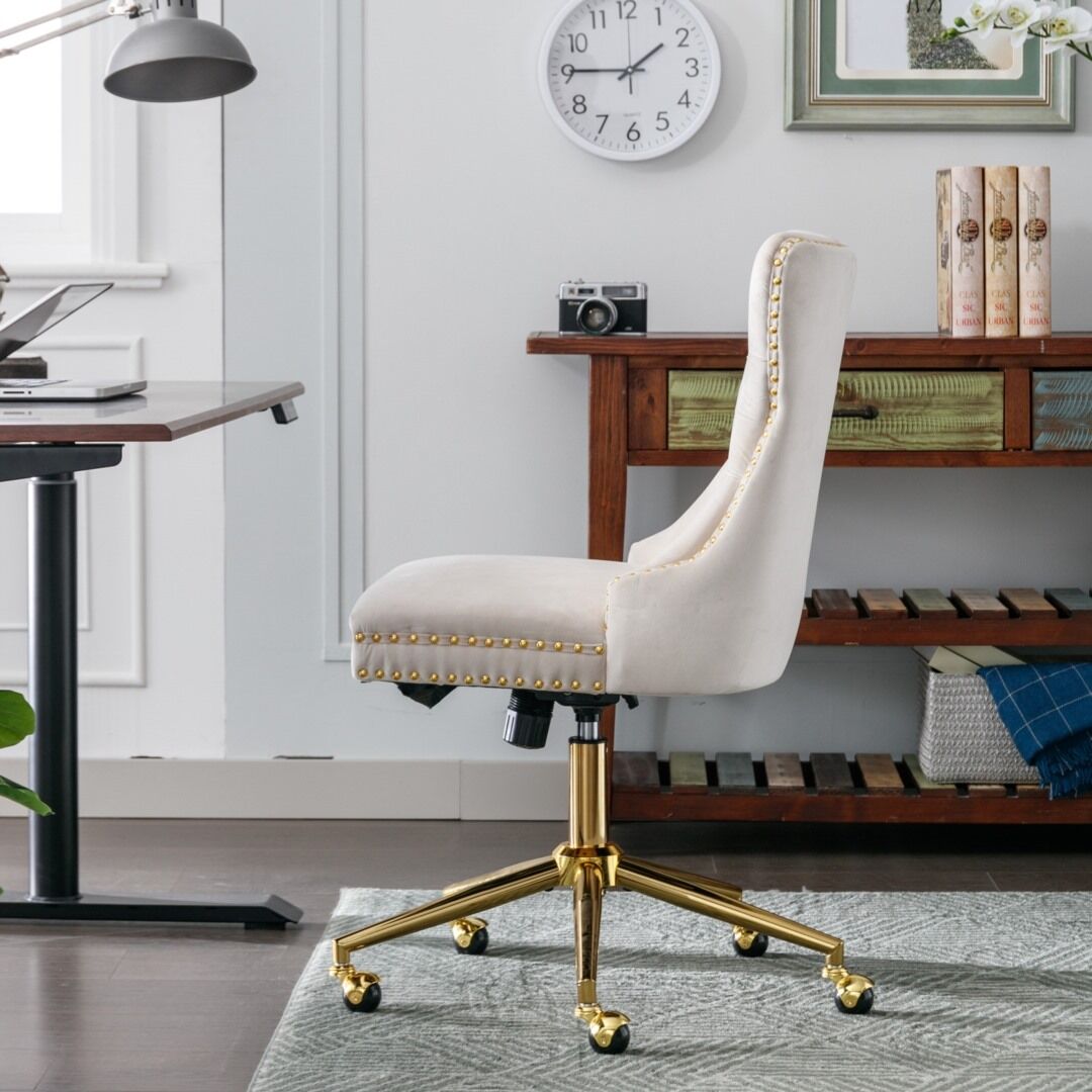 Velvet Home Office Chair- Beige Price