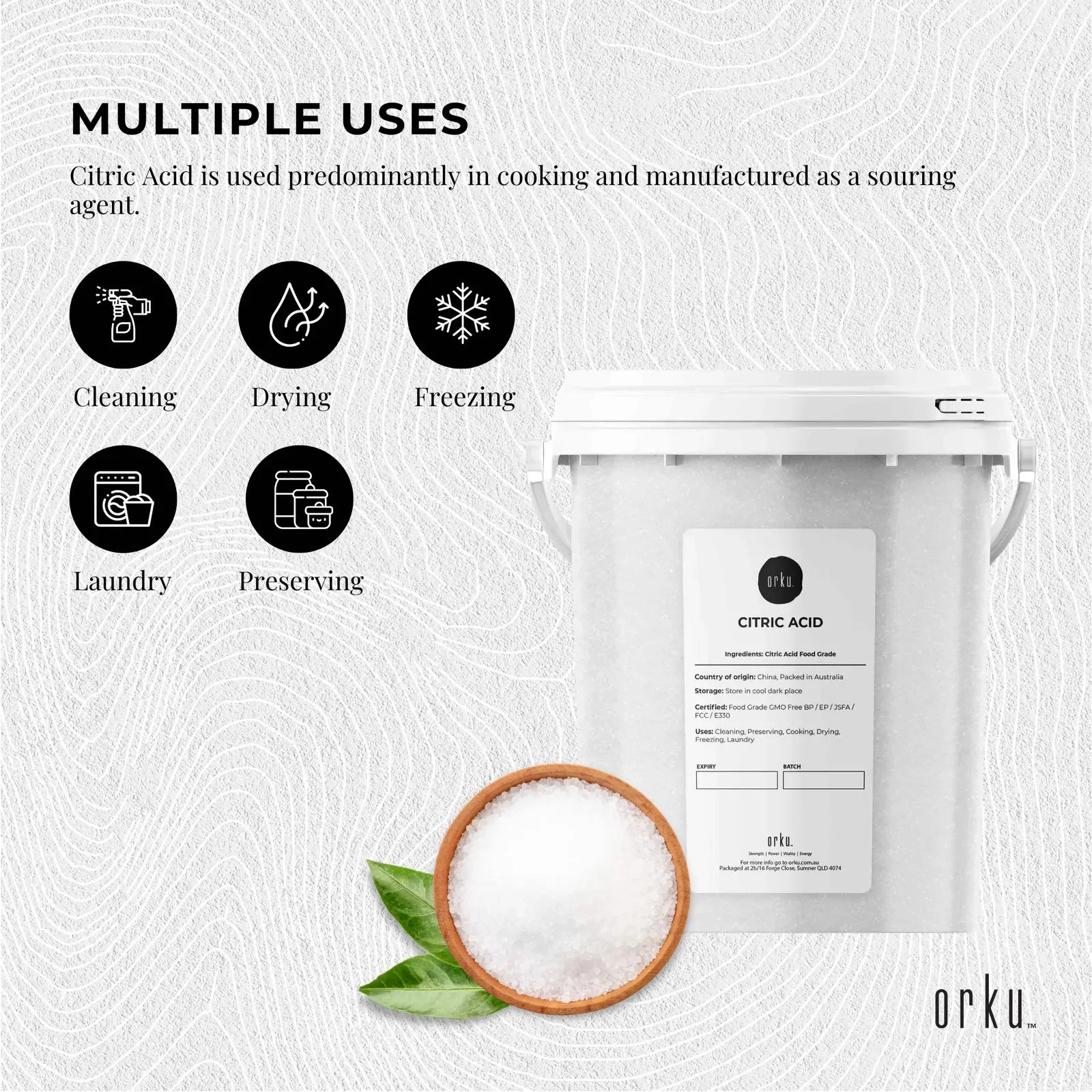 1.2Kg Citric Acid Powder Tub - Food Grade Anhydrous GMO Preservative Free c6h807 Price