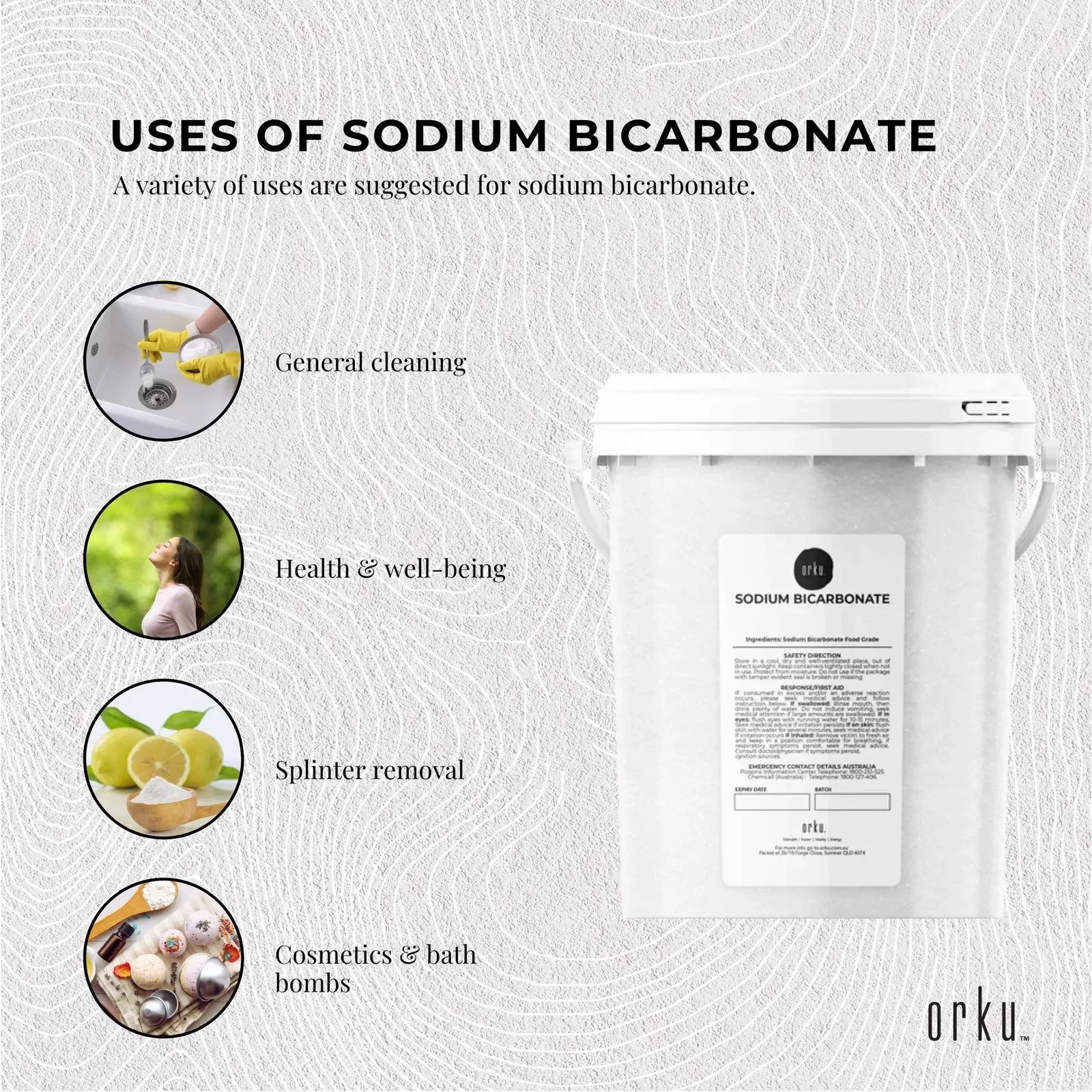 1.3Kg Sodium Bicarbonate Tub - Food Grade Bicarb Baking Soda Hydrogen Carbonate Price