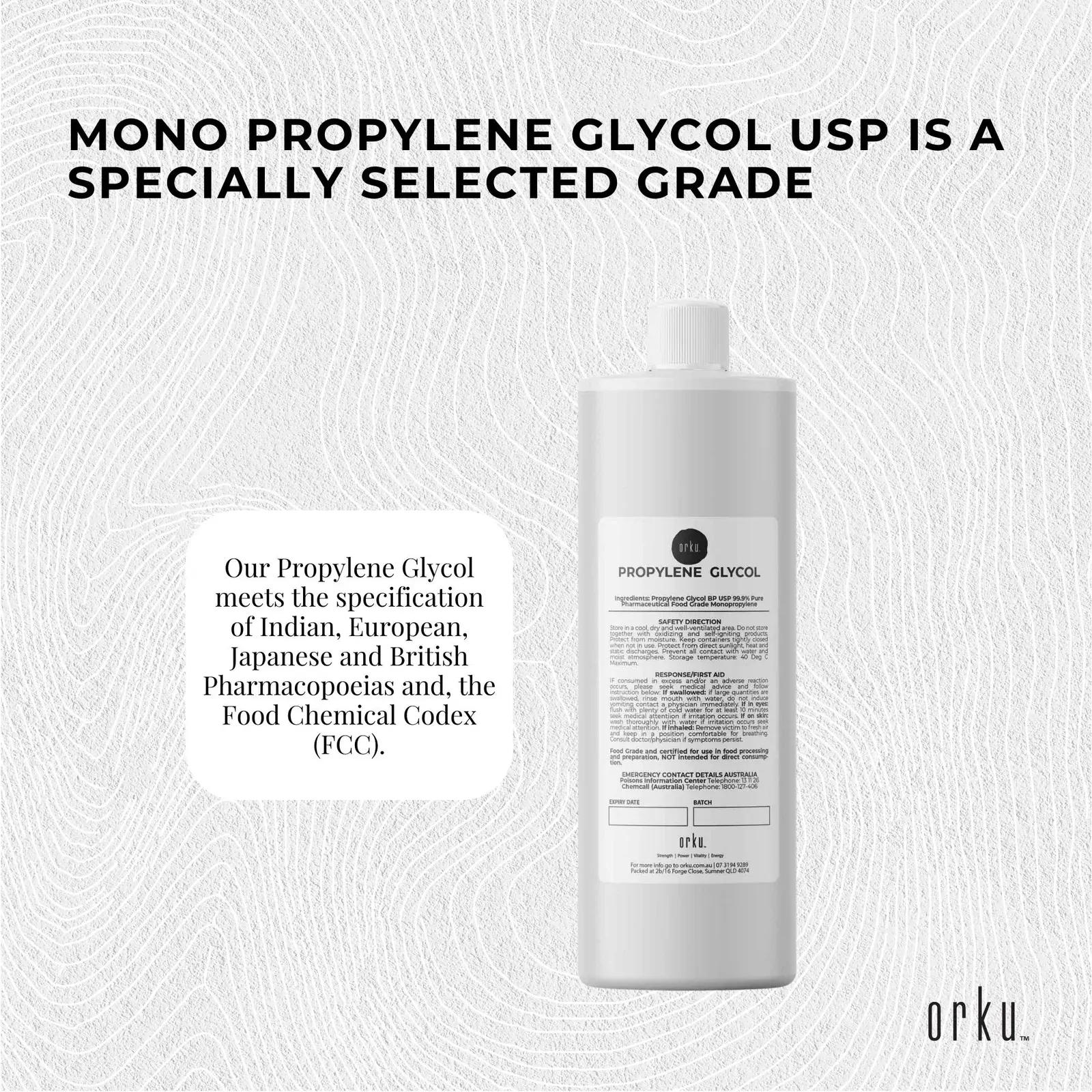 250ml Propylene Glycol BP USP 99.9% Pharmaceutical Food Grade Monopropylene Price