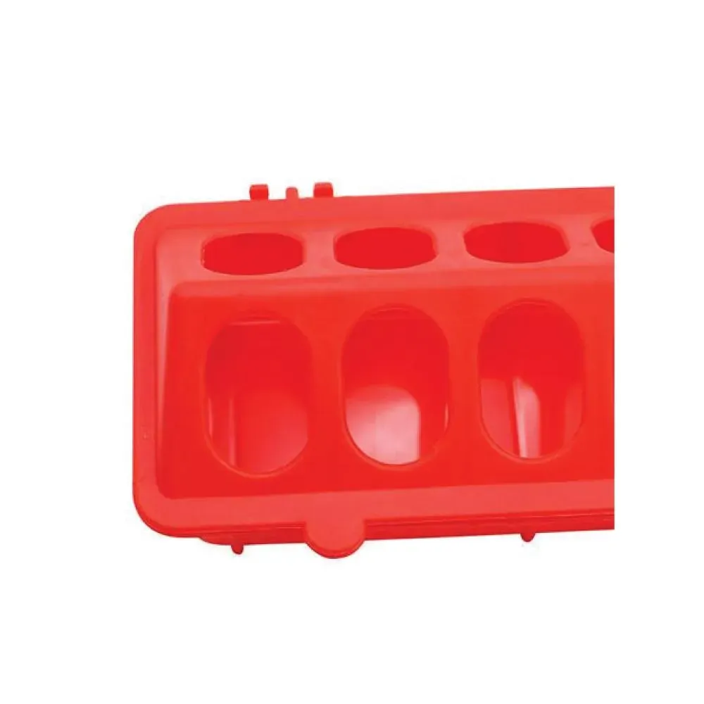 30cm Long Poultry Feeder Feeding Trough Chicken Chick Red Plastic Flip Top Container Price