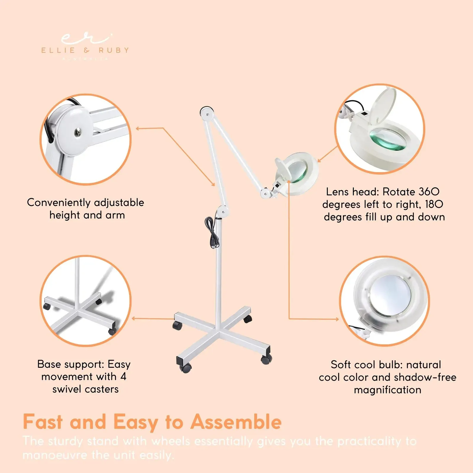 5x Magnifying Lamp Fluorescent Salon Light Glass Beauty Floor Stand Magnifier Price