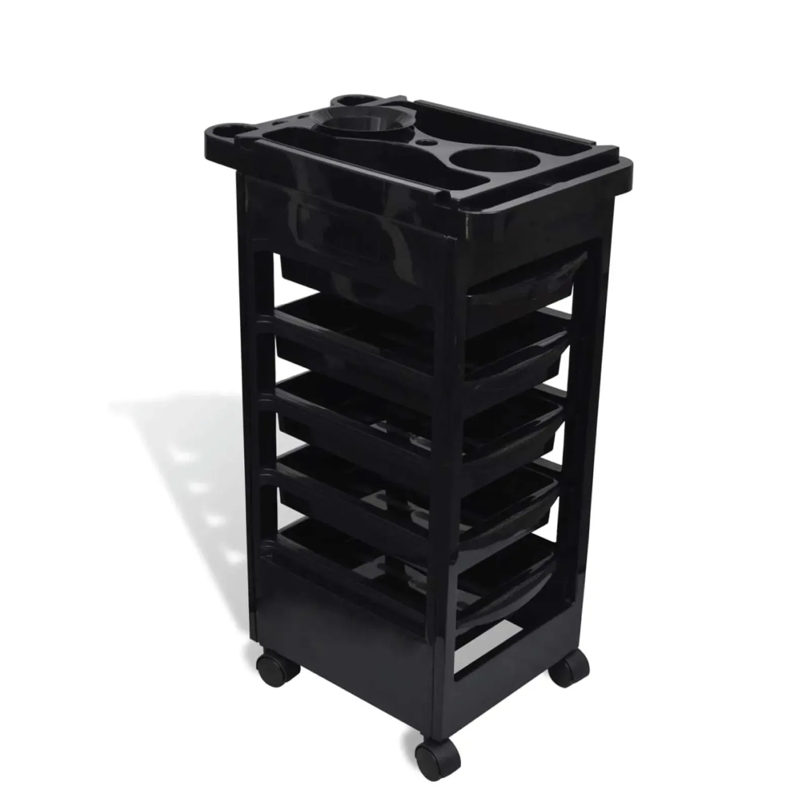 6 Tier Hairdressing Trolley Black 82x49x32cm Salon Hair Colouring Rolling Cart Price