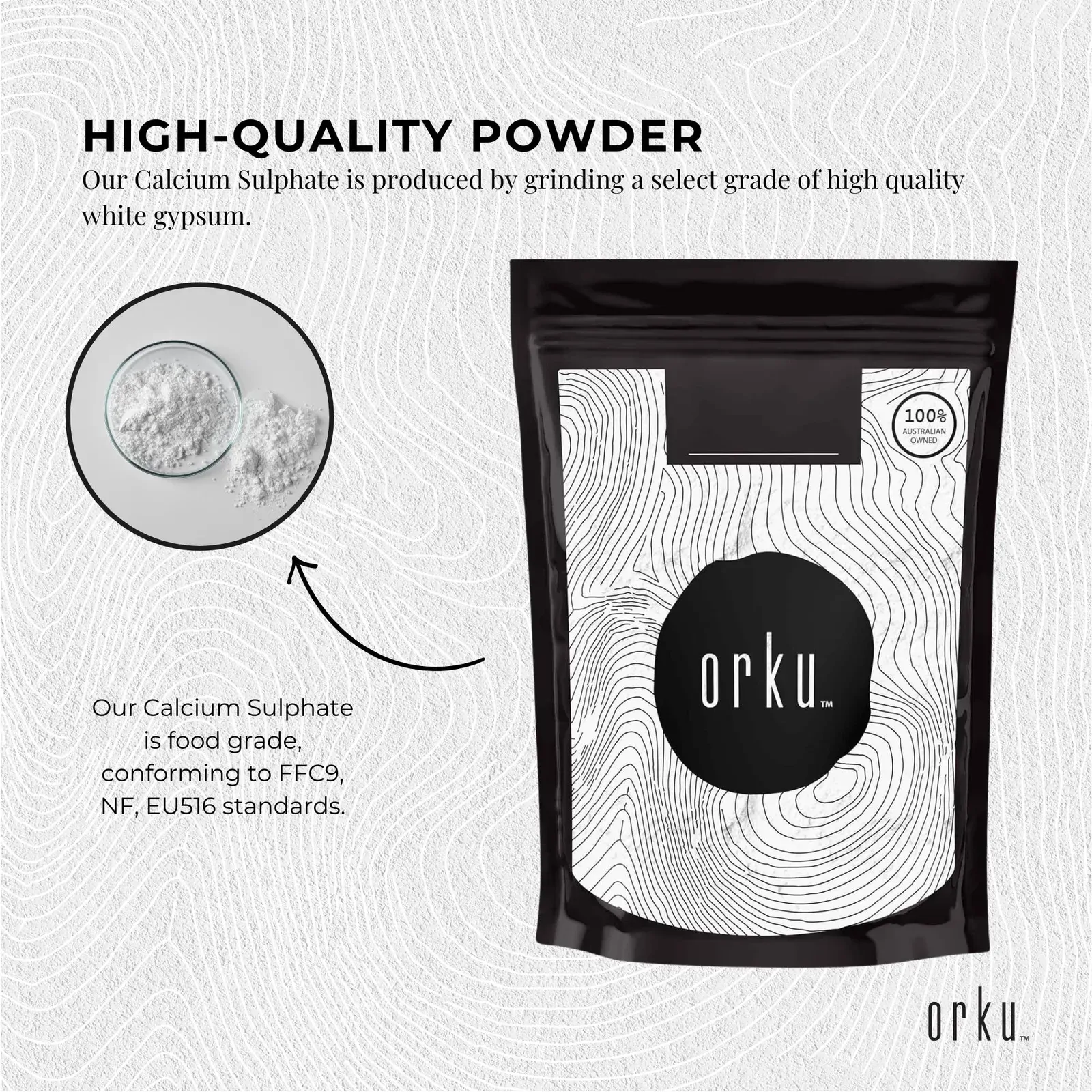 100g Calcium Sulphate Gypsum Powder - Food Grade Hydrous Sulfate Price
