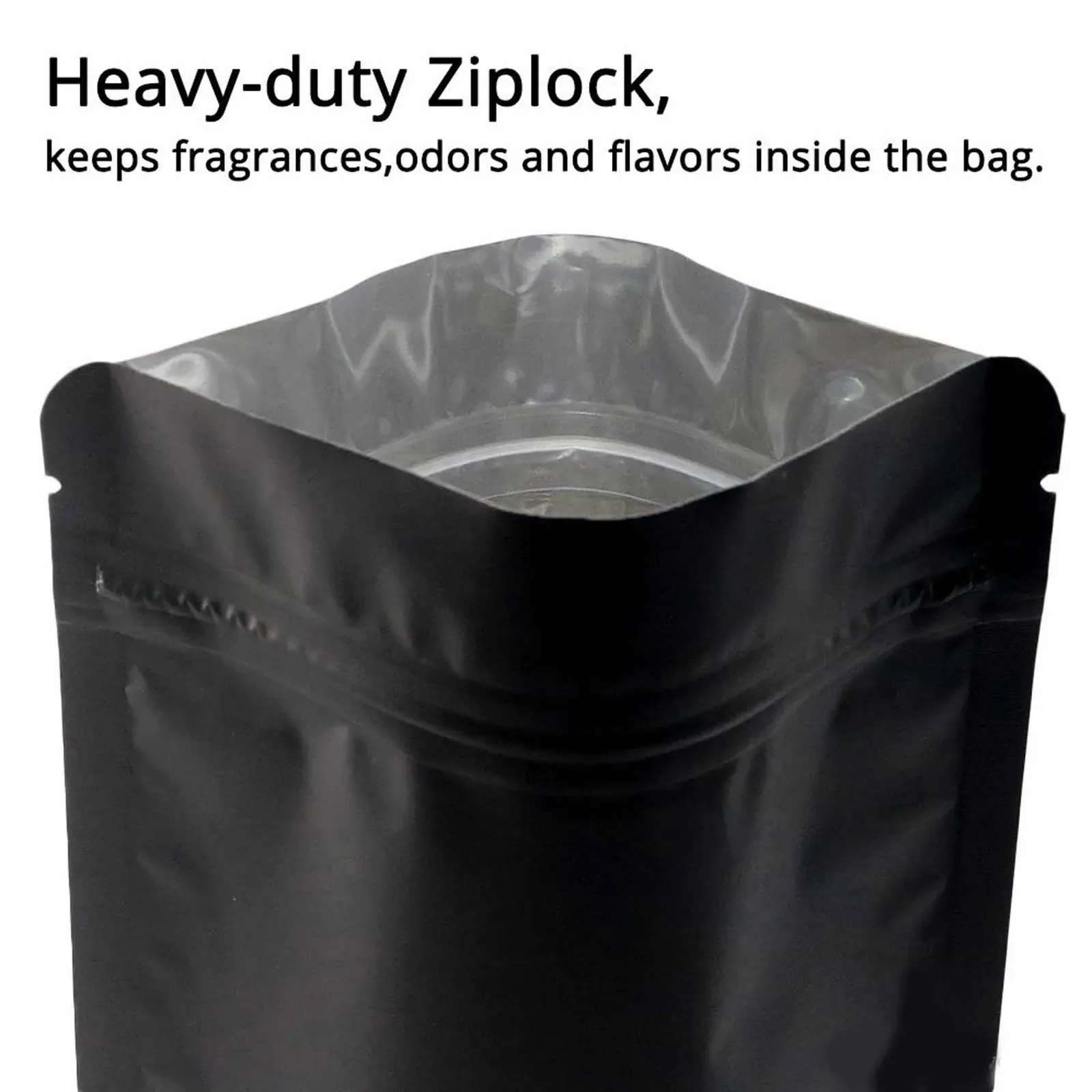 100 Resealable Mylar Stand Up Bags 36x25cm - Black Food Packaging Zip Pouch Price
