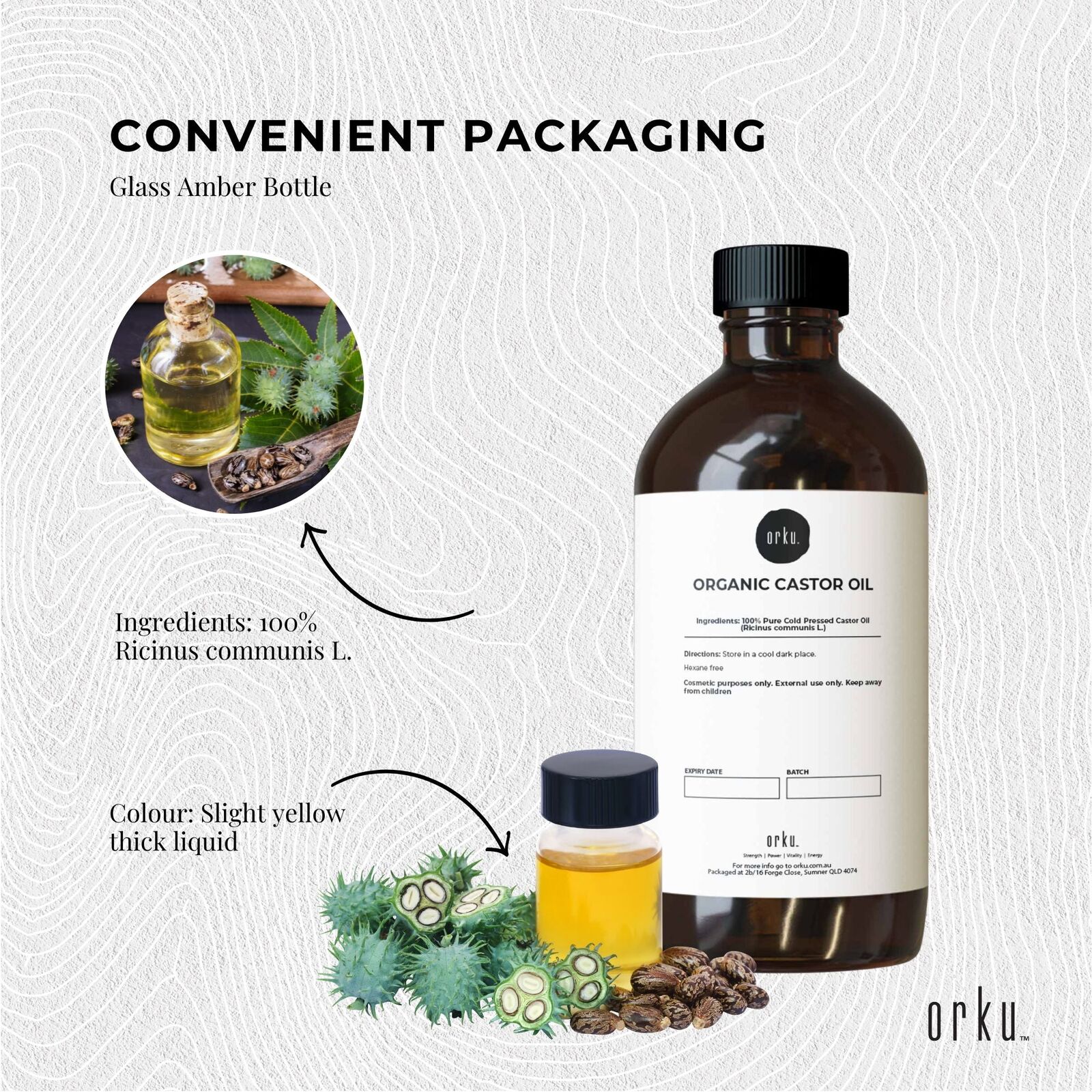1.5L Organic Castor Oil - Hexane Free Cold Pressed Anti Oxidant Skin Hair Care Price
