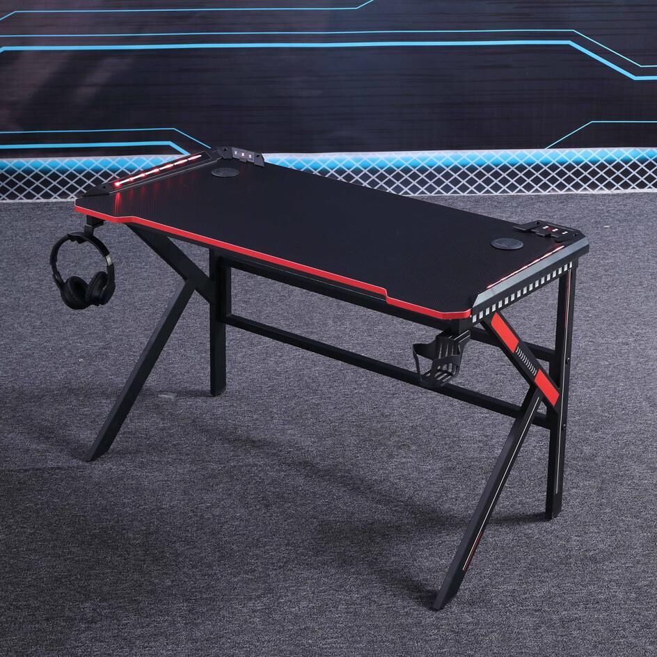 Gaming Desk Desktop PC Computer Desks Desktop Racing Table Office Laptop Home K-Shaped Legs Black 120cm Price