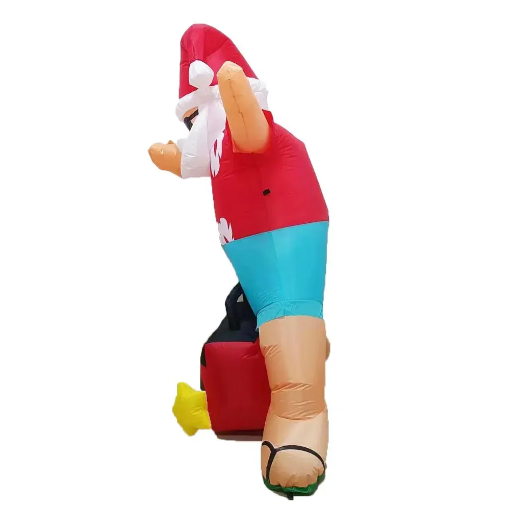 Radiant Christmas Lights Radio Xmas Inflatable Santa Beach Post 1.8m Height with Music Price