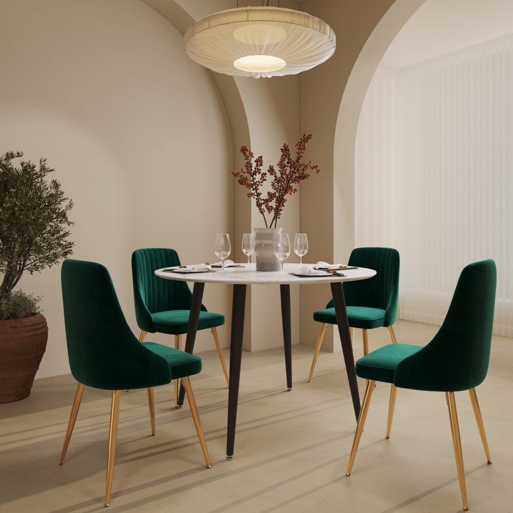 Round MDF Marbling Dining Table Price